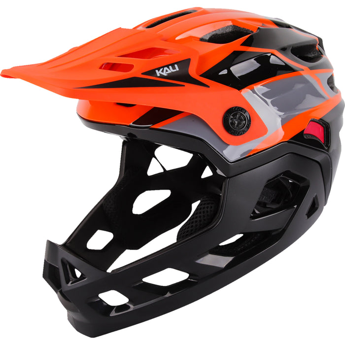 KALI 0154-0004 0221923312 Child Maya Race Full Face Bicycle Helmet Child Maya Full Face Helmet - Race - Gloss Orange/Gray/Black - OS