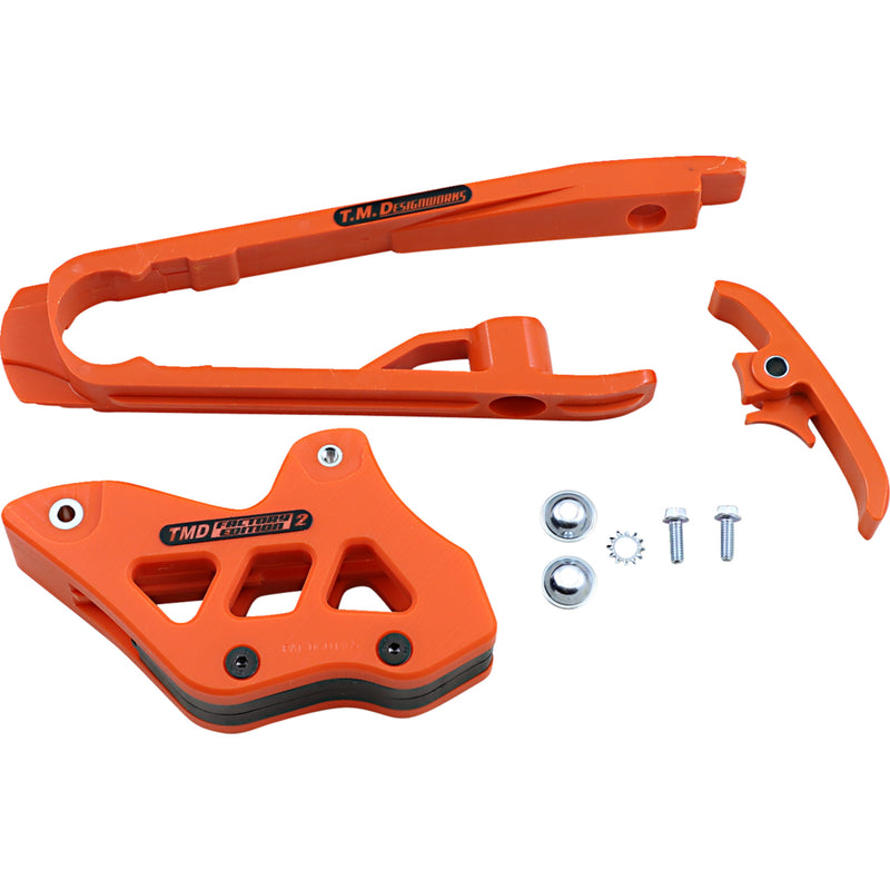 T.m. Designworks Chain Guide And Slider Kit - DCK-KT4-OR For KTM Dirt Bikes 2016-2022 | Gas Gas Dirt Bikes 2021-2023