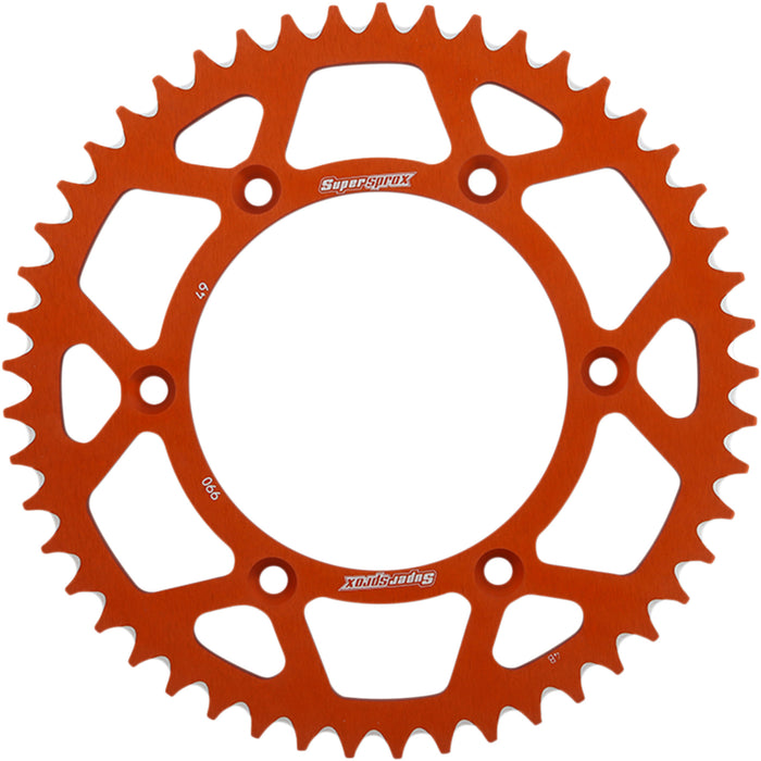 SUPERSPROX 1211-1955 RAL-990-49-ORG Aluminum Rear Sprocket Rear Sprocket - Orange - KTM/Husqvarna/Husaberg - 49 Tooth
