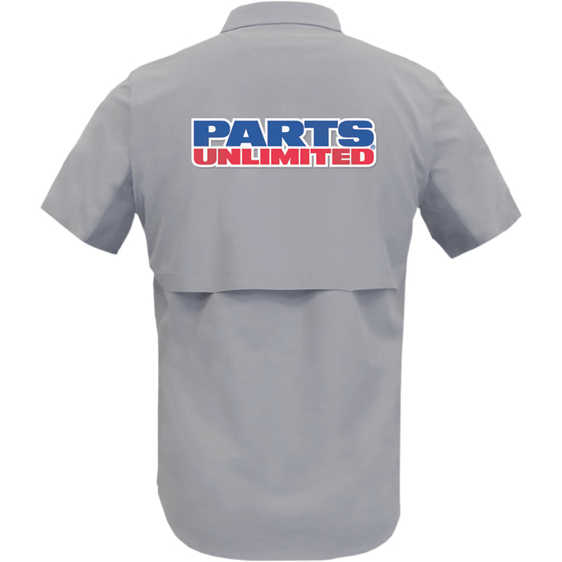 THROTTLE THREADS 3040-3058 PSU37ST26GYMD Parts Unlimited Vented Shop Shirt gray - medium