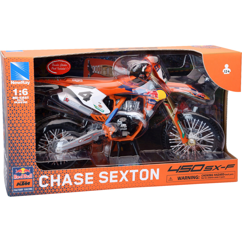 NEW RAY TOYS 7001-0107 49743 Red Bull KTM 450 SX-F chase sexton #4 - 1:6 scale