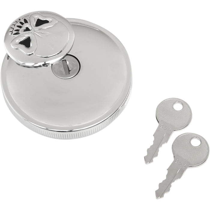 DRAG SPECIALTIES Screw-In Locking Skull Gas Cap - Non-Vented