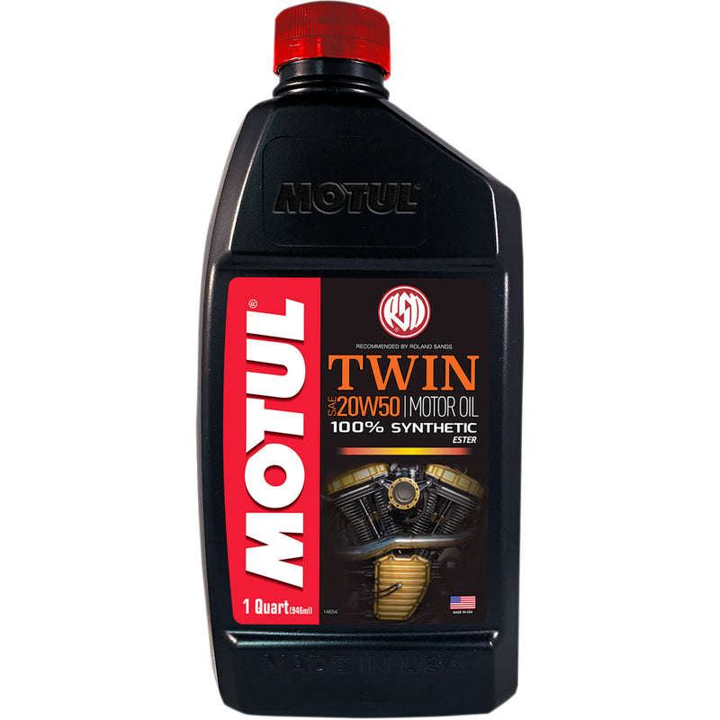 MOTUL 3601-0494 108061 V-Twin Synthetic 4T Engine Oil V-Twin Synthetic Oil - 20W-50 - 1 U.S. quart
