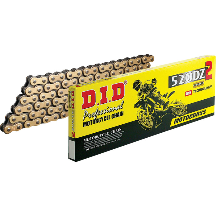 DID 1220-0549 M520DZ2X120RB 520 DZ2 Series Drive Chain 520 DZ2 - Drive Chain - 120 Links - Gold and Black
