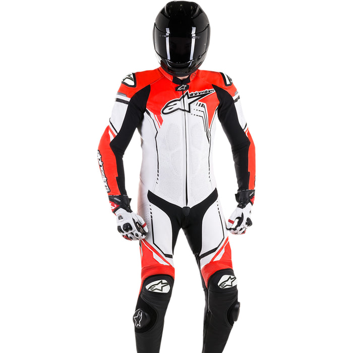ALPINESTARS GP Plus v2 1-Piece Leather Suit White/Black/Red - Fluorescent US / EU