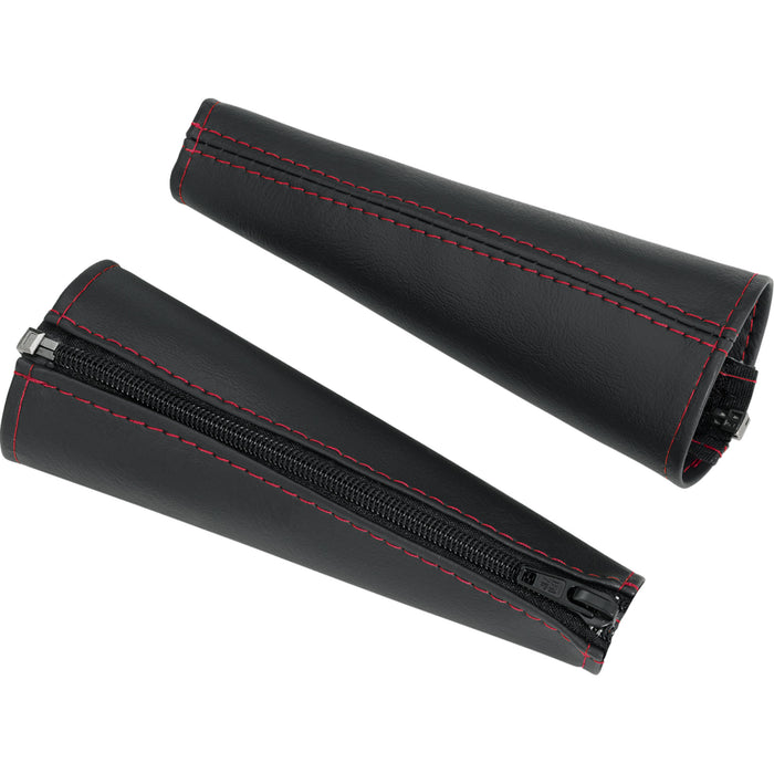 SHOW CHROME 0521-2031 H44-5RED Kaliber Seat Belt Covers Seat Belt Covers - Black w/ Red Stitching