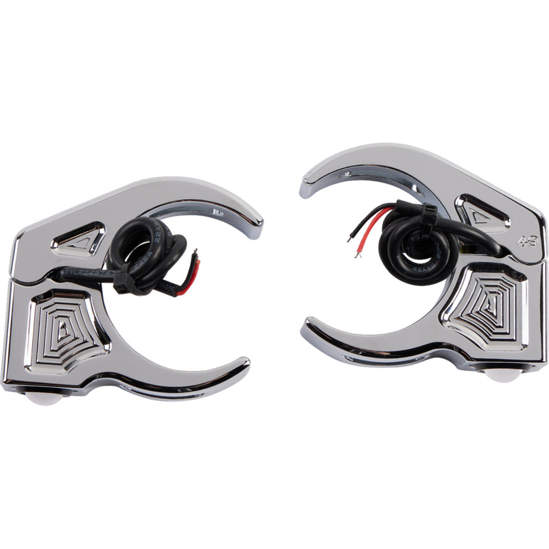 JOKER MACHINE 2020-2147 05-222-3 Fork Mount Turn Signals - 49 mm - Amber - Chrome