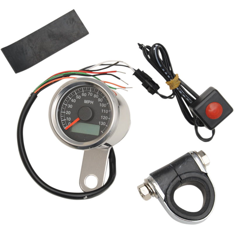 Drag Specialties Programmable Mini Electronic Speedometer Gauge For Harley Motorcycles 1986-2003