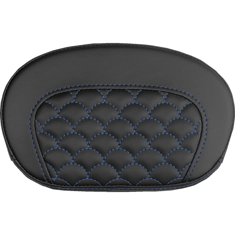 SADDLEMEN 0822-0724 061020901 Mini Contour Sissy Bar Pad dragon scale - blue stitch