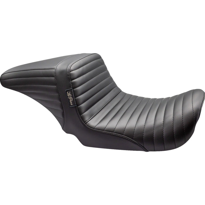 LE PERA 0803-0703 LKU-591PT Kickflip Up Front Seat - Pleated - Black - Dyna '06-'17