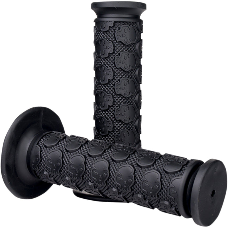DRIVEN RACING 0630-0815 D701BK Skully MX Grips Grips - Skully - Closed Ends - Black