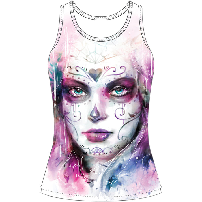 LETHAL THREAT 3031-3352 LA204722X Women's Painted Soul Tank Top white - 2xl