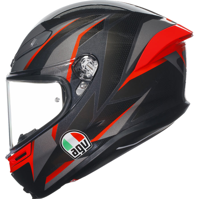 AGV 0101-15624 2118395002014L K6 S Slashcut Helmet K6 S Helmet - Slashcut - Black/Gray/Red - Large
