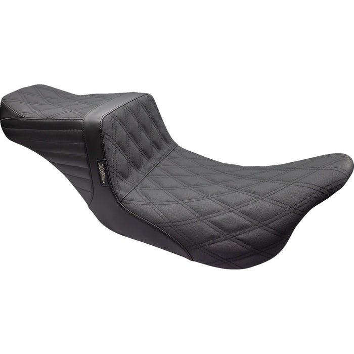 LE PERA Tailwhip Seat -0801-1541 Double Diamond w/ Grip Tape - Black - FL '08-'23 LK-587DDGP