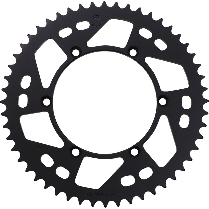 Moose Offroad Rear Aluminum Sprocket Aluminum 52 Tooth Black - 1211-460-52-10 For Kawasaki Dirt Bikes 1982-2025 | Suzuki RMZ 250 2004-2006