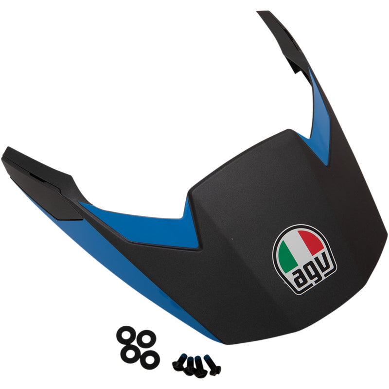 AGV 0132-1354 21KIT76337006 N AX9 Helmet Peak — Antarctica AX9 Peak - Matte Black/Cyan