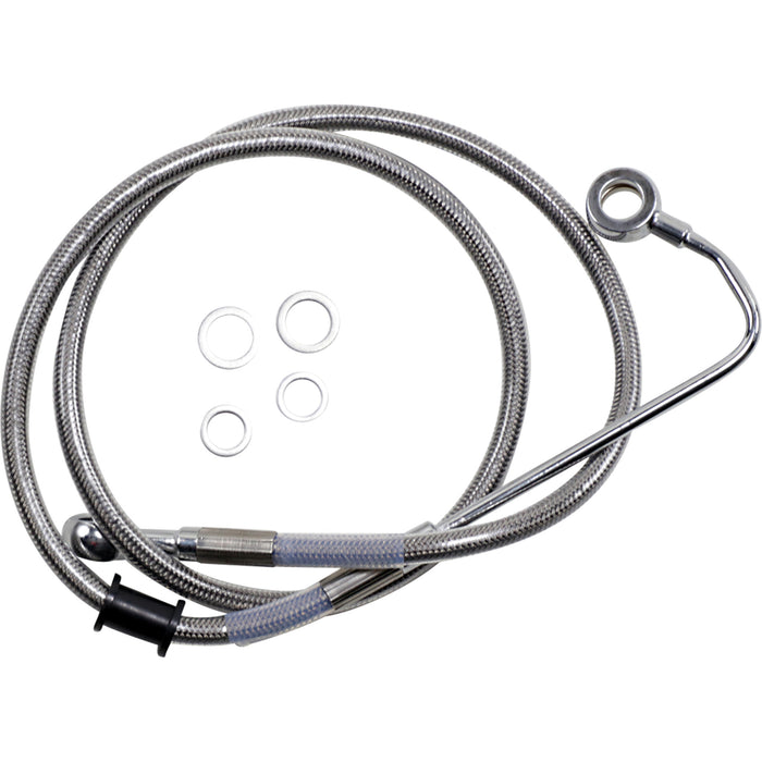 DRAG SPECIALTIES 1741-5757 Extended Length Stainless Steel Brake Line Brake Line - +6" - Stainless Steel - '15-'17 Softail