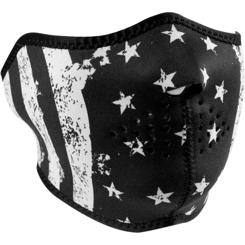 ZAN HEADGEAR 2503-0279 WNFM091H Neoprene Half Mask Half Mask - Black/White Flag