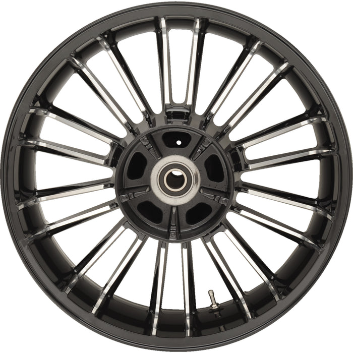 COASTAL MOTO 0202-2113 3D-ATL185BC Atlantic Precision Cast 3D Wheel Wheel - Atlantic 3D - Rear - Single Disc/without ABS - Black Cut - 18x5.5 - '09+ FL