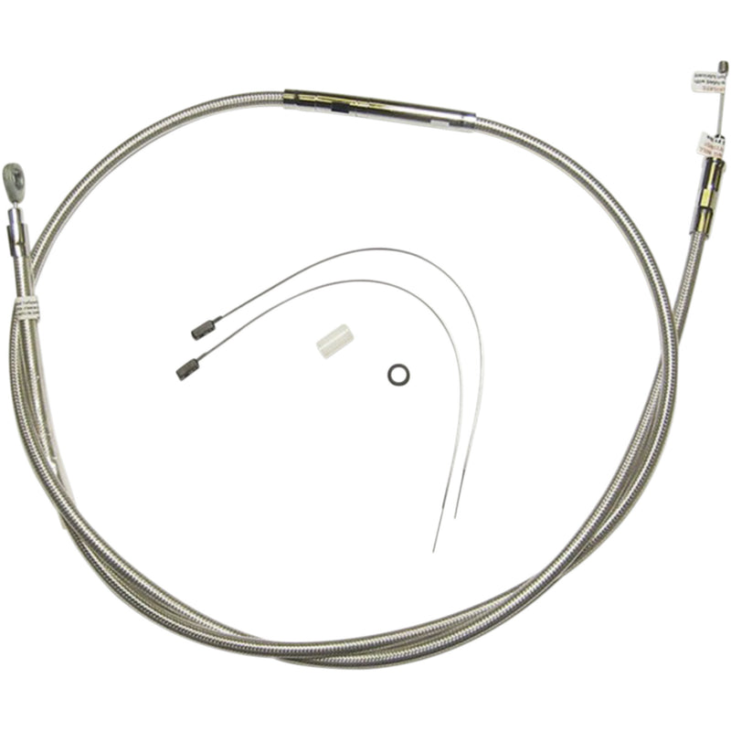 Magnum Shielding High-Efficiency Polished Stainless Clutch Cable /16" - 521212HE For Harley Motorcycles 1986-2006