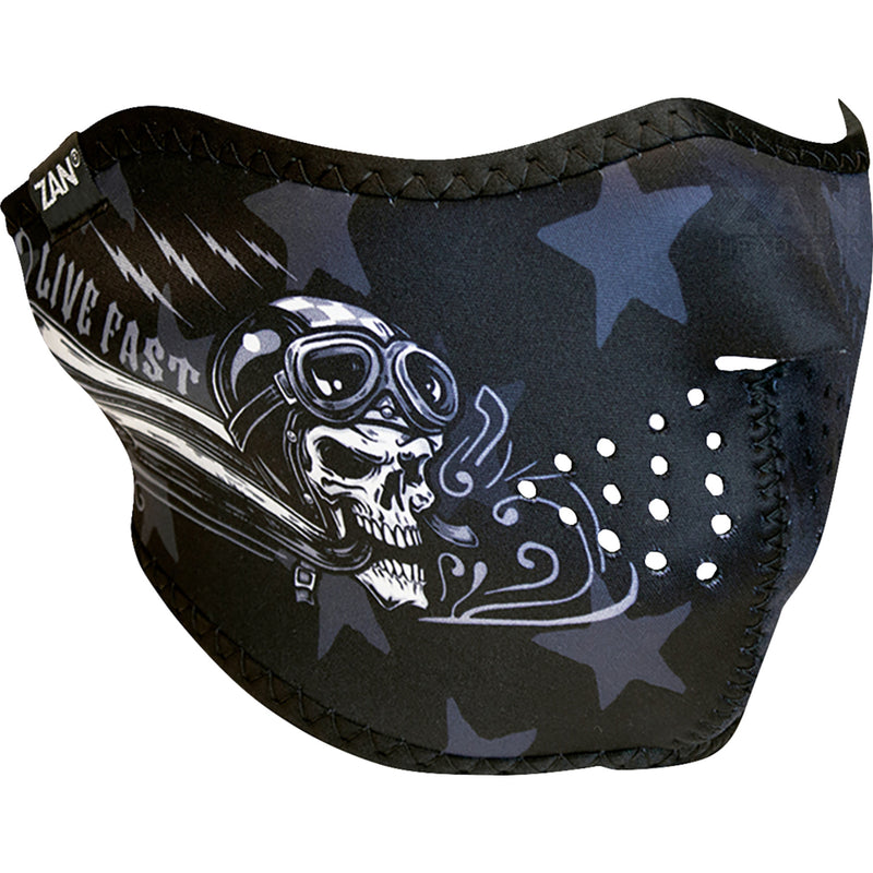 ZAN HEADGEAR 2503-0535 WNFM709H Neoprene Half Mask skull live