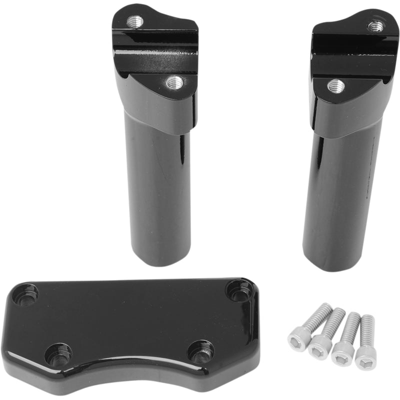 DRAG SPECIALTIES 0602-0593 Handlebar Riser & Top Clamp Kit 6" - buffalo - black