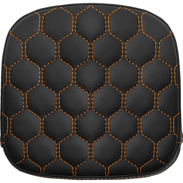 SADDLEMEN 0822-0575 040749ORA Honeycomb Sissy Bar Pad - Orange Stitching