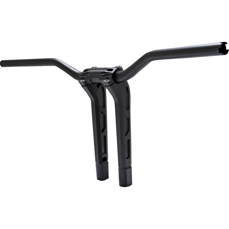PERFORMANCE MACHINE (PM) 0602-1566 0208-2197M-SMB Phatbar & Riser Kit internal wiring/gauge mount holes - 11-1/2" - black ops