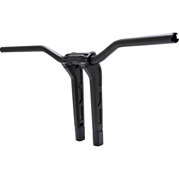 PERFORMANCE MACHINE (PM) 0602-1566 0208-2197M-SMB Phatbar & Riser Kit internal wiring/gauge mount holes - 11-1/2" - black ops