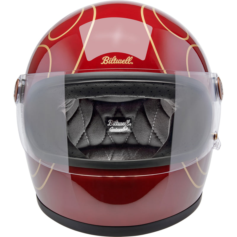 BILTWELL Gringo S Helmet Flames - Gloss Garnet Red