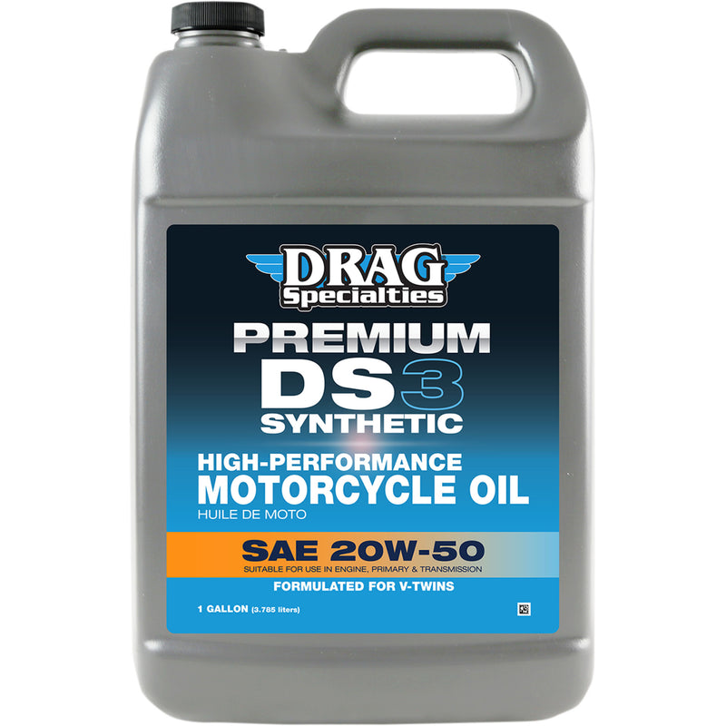 DRAG SPECIALTIES OIL 3601-0771 DS3 Premium Full Synthetic 20W-50 Motorcycle Oil DS3 Synthetic Engine Oil - 20W-50 - 1 U.S. gal