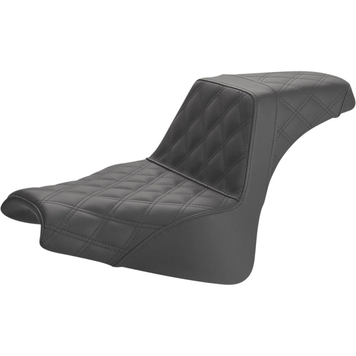 SADDLEMEN 0802-0997 818-28-175 Step-Up Seat — Full Lattice Stitch - Black