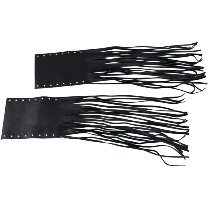 DRAG SPECIALTIES DS-243060 Fringed Leather Grip Covers Grip Covers - Fringe - Rubber Grip