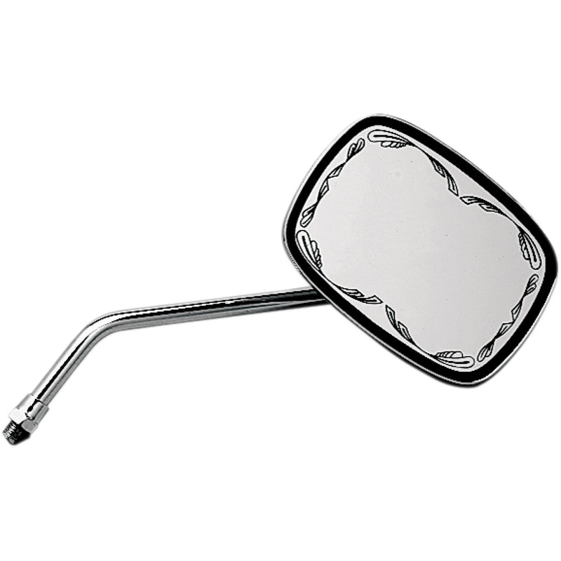 EMGO 2021715 20-21715 Die-Cast Scrolled Mirror Mirror - Die-Cast - Scrolled - Side View - Rectangle - M10 x 1.25 - Chrome - Left/Right