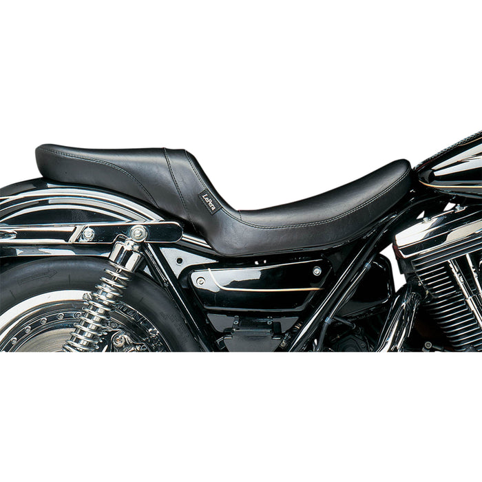 LE PERA 0805-0112 L-547S Daytona 2-Up Seat - Without Backrest - Smooth - Black - FXR