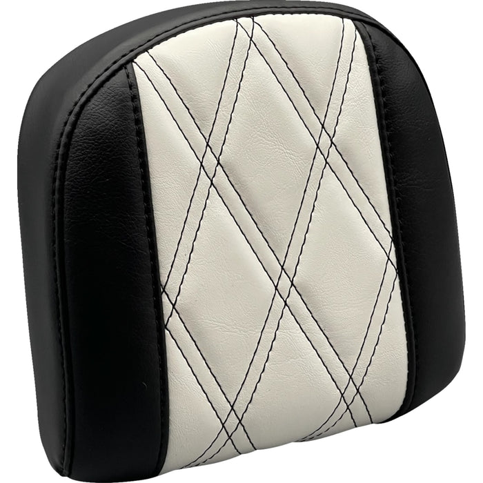 LE PERA 0801-1527 L-SBP03GT/HR1 Sissy Bar Pad - Small - GT1/HR1 Inlay - Black/White
