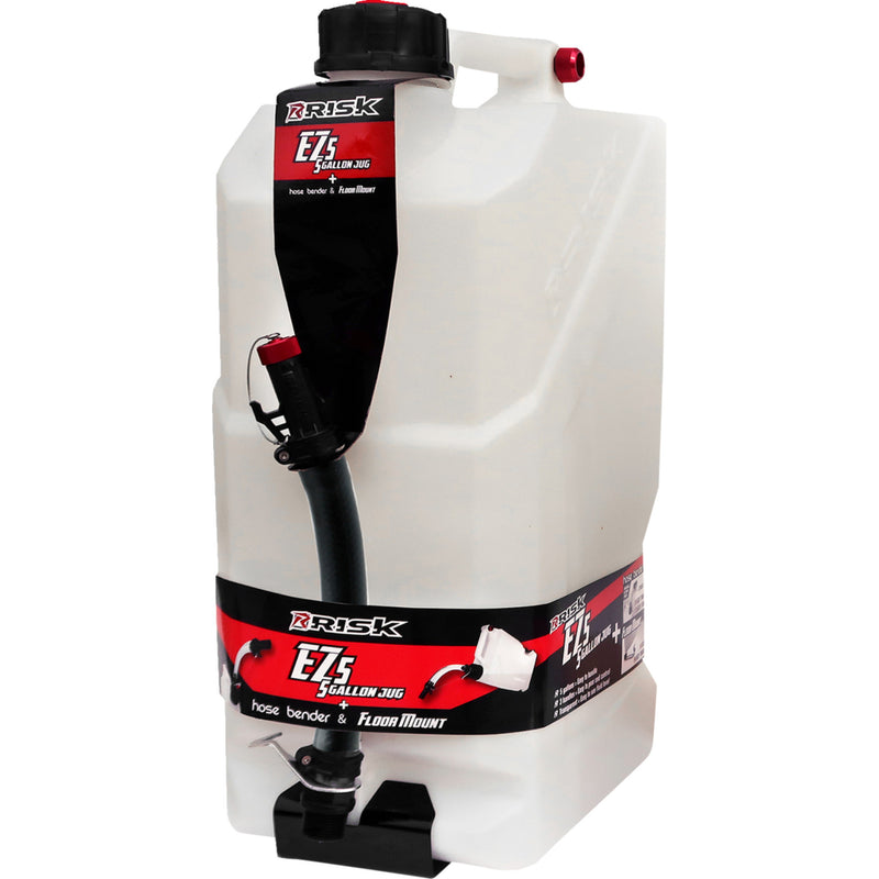 RISK RACING 3850-0654 14210 EZ5 Combo - 5 Gallon Utility Jug w/"Black Edition" Premium Hose Bender & Floor Mount EZ Utility Jug - w/"Black Edition" Premium Hose Bender/Floor Mount - 5 gal