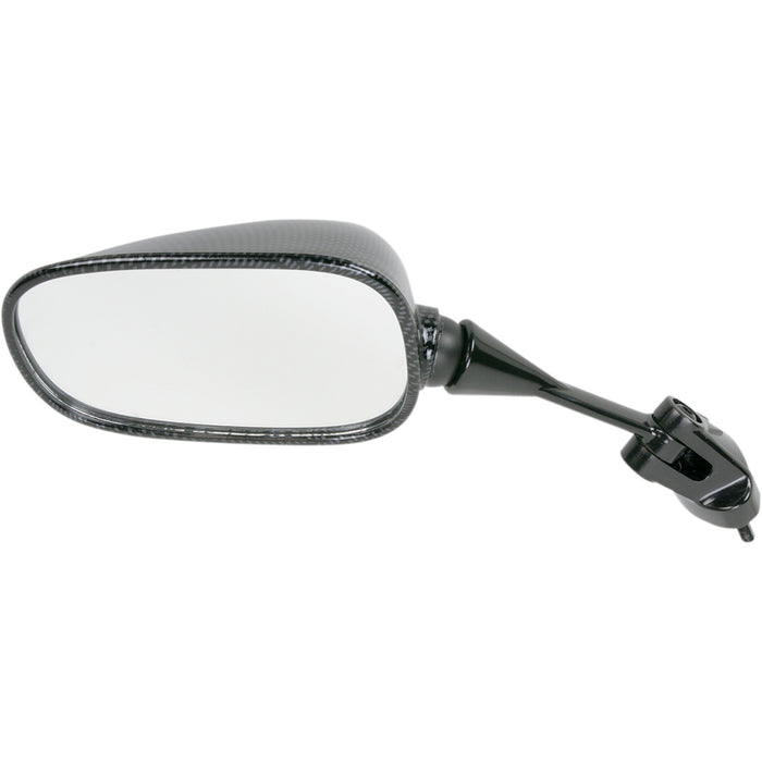 EMGO 0640-0162 20-43014 Carbon Fiber Mirror Mirror - Side View - Black/Carbon Fiber - Rectangle - Left - Kawasaki
