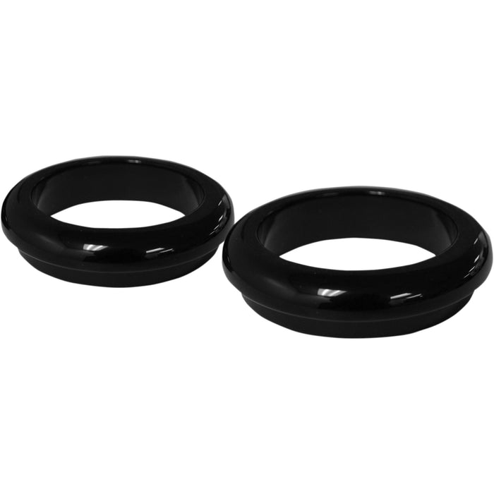 LA CHOPPERS 0406-0062 LA-7503-49B Fork Dust Covers - Fork Boot Cover - 49 mm - Gloss Black Powder Coat