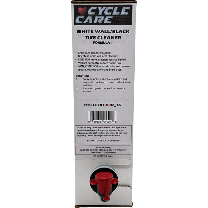 CYCLE CARE FORMULAS 3704-0433 CCF01BB02_1G Formula 1 White Wall Tire and Wheel Cleaner Formula 1 Wheel & Tire Cleaner - Bag in Box - 1 US gal.