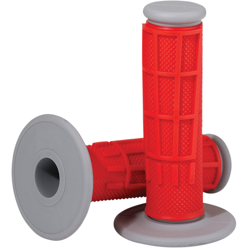 MOOSE OFFROAD 0630-2666 1MG2315-REM Comp Diamond Half Waffle Grips Grips - Compound - Half-Waffle - Red