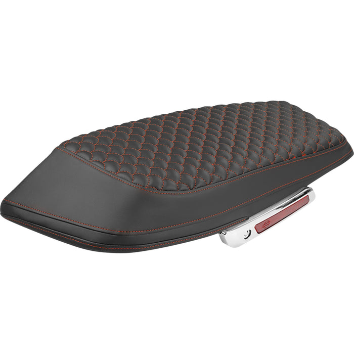 SADDLEMEN 3501-2356 L870-23-20904 Dragon Scale Saddlebag Lid Covers Saddlebag Lid Covers - Dragon Scale - Red Stitch - FLH/FLT '23-'25