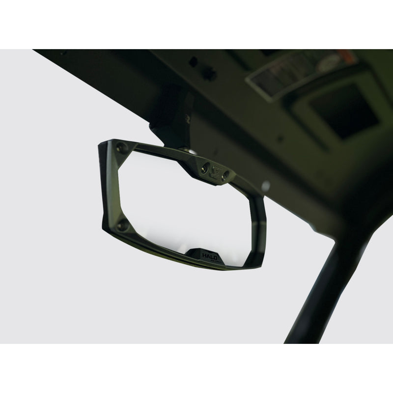 SEIZMIK 0640-1728 56-18033 Halo R Rear View Mirror with Cast Aluminum Bezel - CF Moto Mirror - Halo R - Rear View - Rectangle - Black w/Silver Bezel - Each - CF Moto