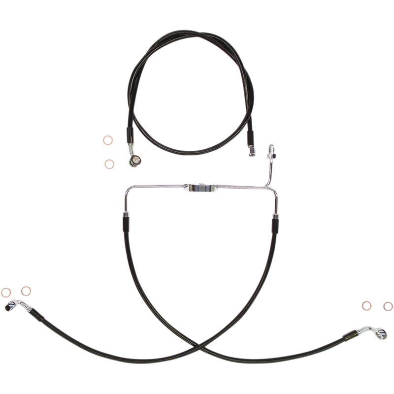 Magnum Shielding XR Stainless Extreme Response Front Brakeline Kit Brake Line Black For Harley Dyna 2008-2017