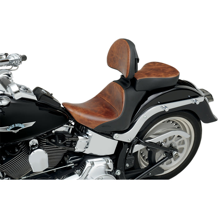 SADDLEMEN 0802-0748 806-12-0041B Renegade™ Lariat Leather Solo Seat - Softail '06-'17