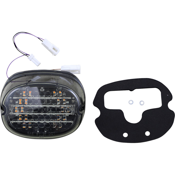 CUSTOM DYNAMICS 2010-1443 CD-INT-TL-NW-S Low Profile LED Taillight with Integrated Auxiliary Turn Signals - Taillight w/ Integrated Turn Signal - No Window - Smoke Lens