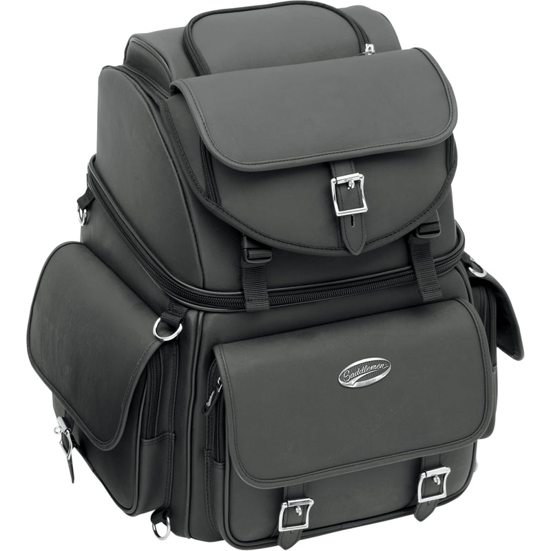 SADDLEMEN 3515-0120 EX000440 BR3400EX Combination Backrest, Backseat, and Sissy Bar Bag Sissy Bar Bag - Black