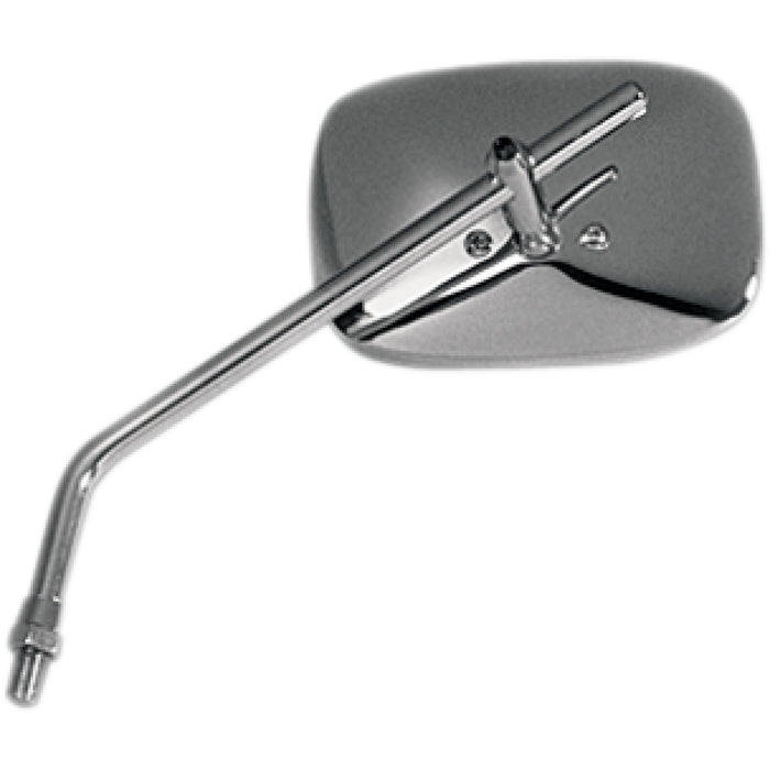 EMGO 2021710 20-21710 Universal Screw-In Stem Mirror Mirror - Die-Cast - Plain - Side View - Rectangle - M10 x 1.25 - Chrome - Left/Right