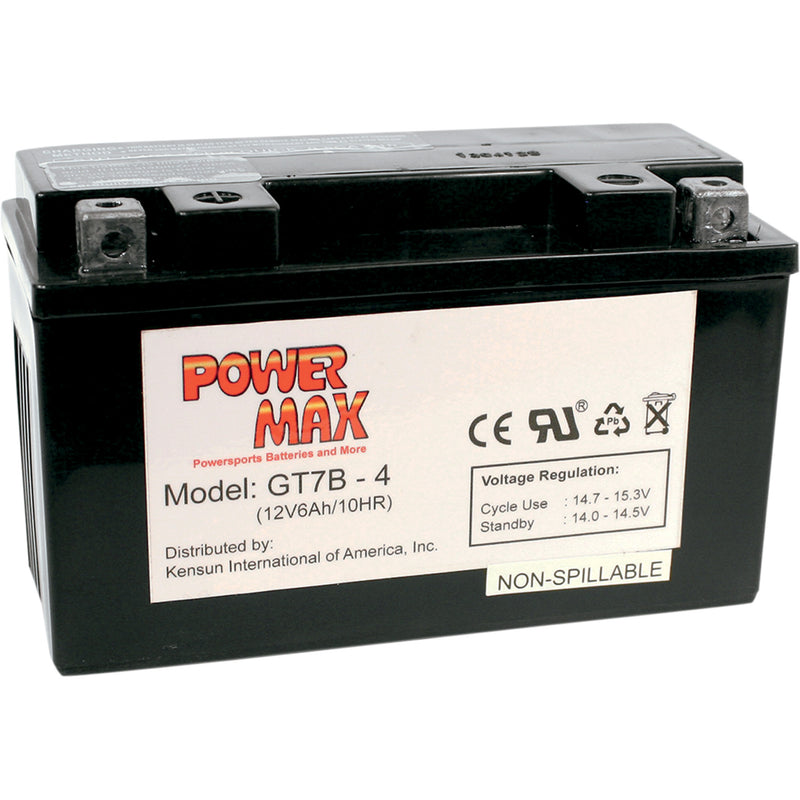 Power Max Battery - GT7B-4 For Suzuki 400 / 400E / 400S / 400SM 2000-2015 | Kawasaki KLX400R / KLX400SR 2003 | Triumph Daytona 675 2006-2007