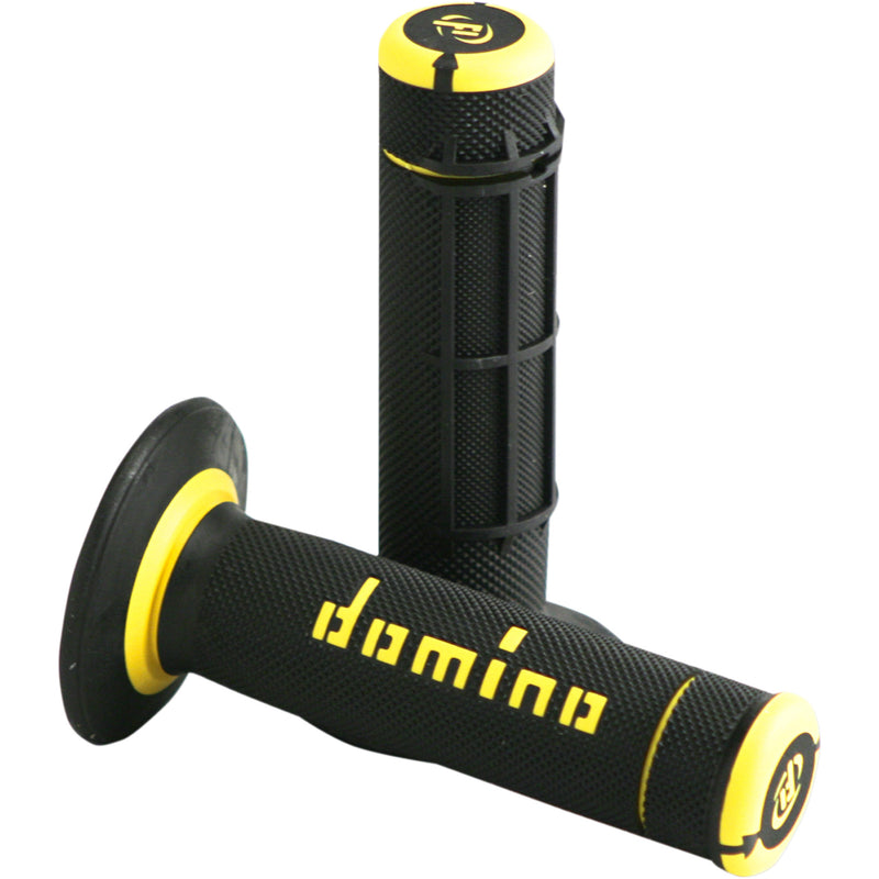 DOMINO 0630-1582 A02041C4740A7-1 Dually Grips Grips - Dually - Half Waffle - Black/Yellow